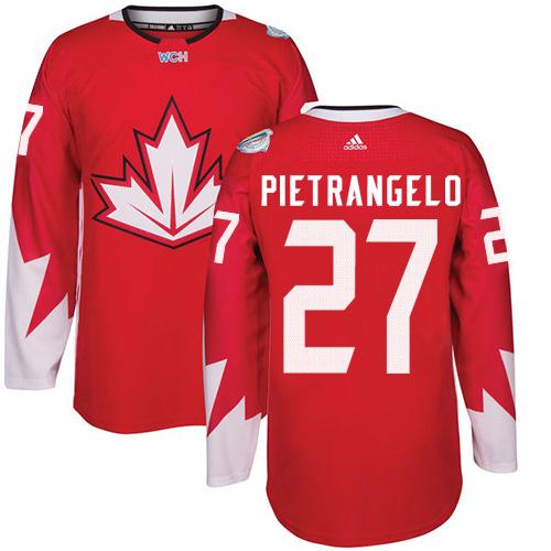 Team Canada #27 Alex Pietrangelo Red 2016 World Cup Stitched Youth NHL Jersey